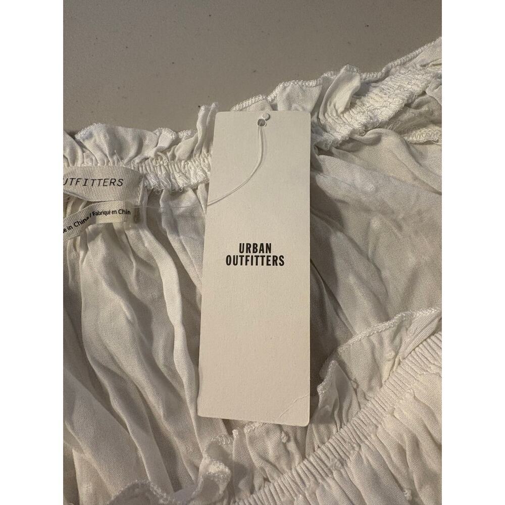Urban Outfitters UO NWT Rosie White Smocked Tiered Ruffle Romper Size M - Picture 6 of 6
